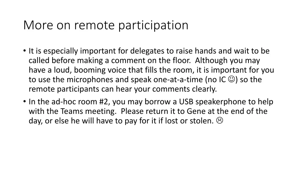 more on remote participation