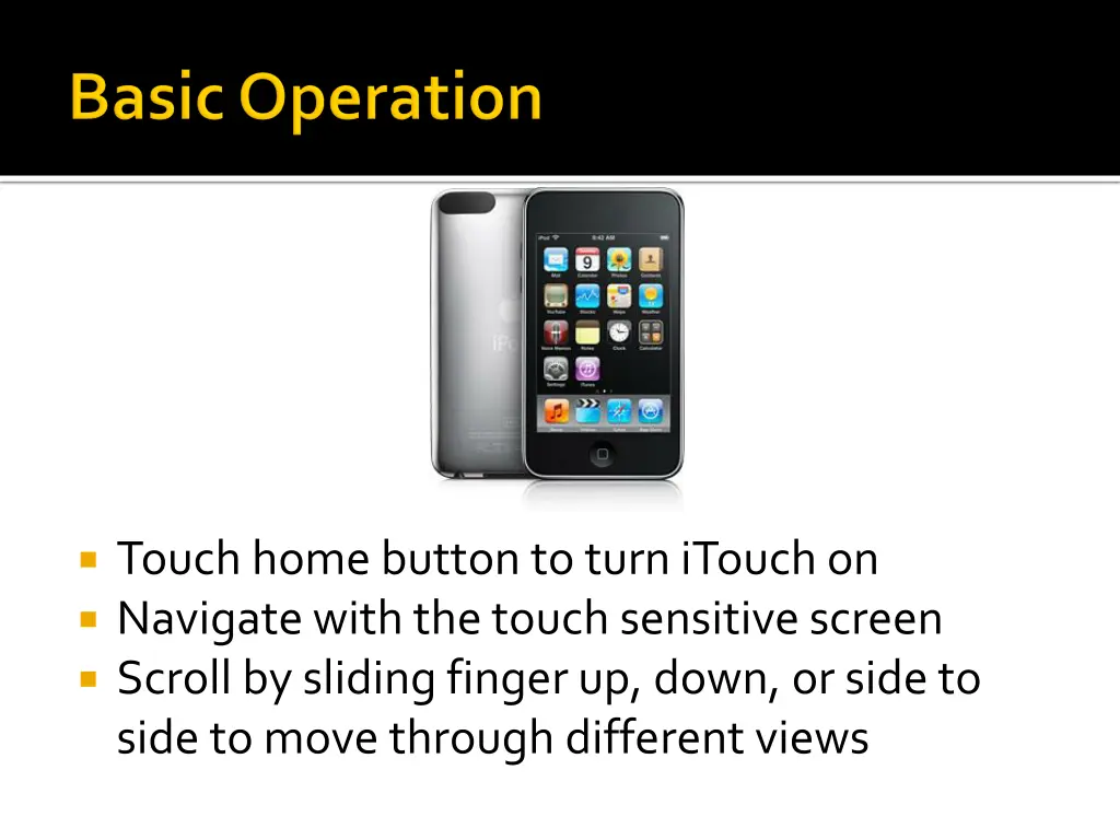 touch home button to turn itouchon navigate with