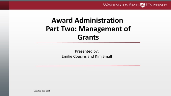 award administration part two management of grants