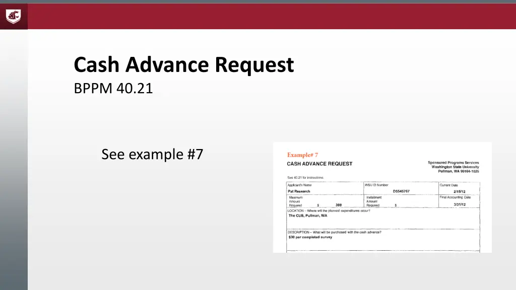cash advance request bppm 40 21