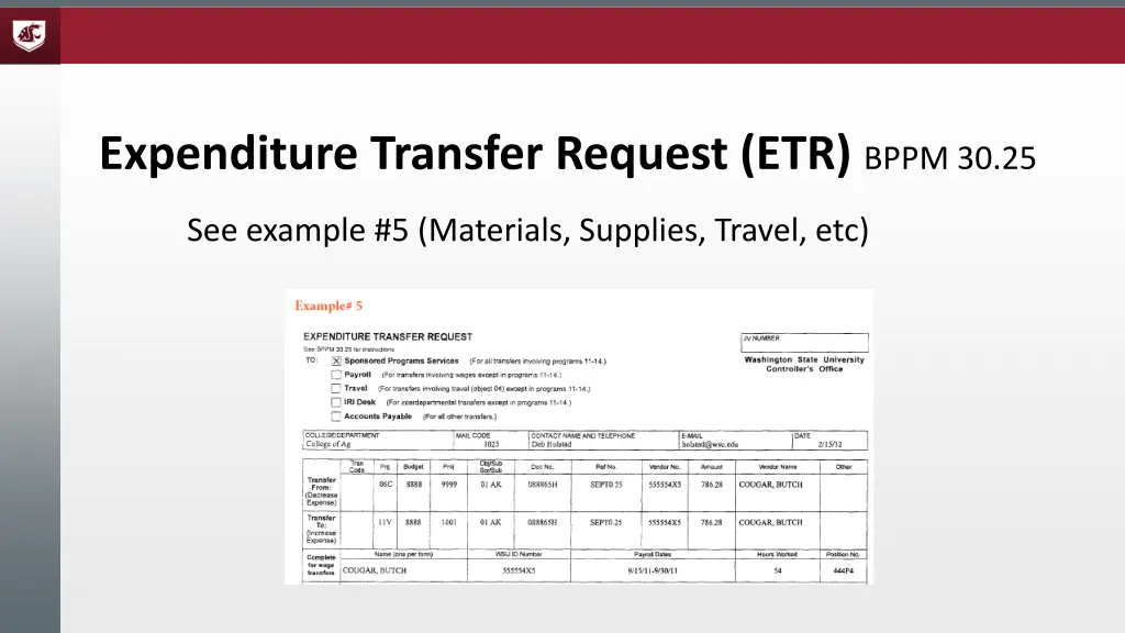 expenditure transfer request etr bppm 30 25