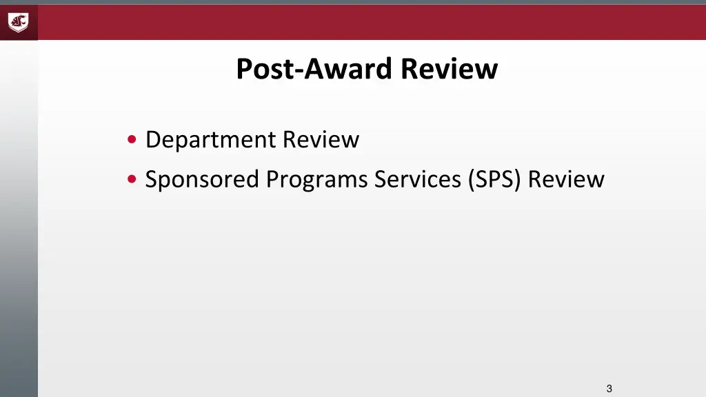 post award review