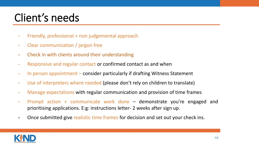 client s needs client s needs