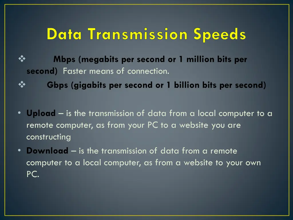 data transmission speeds 1