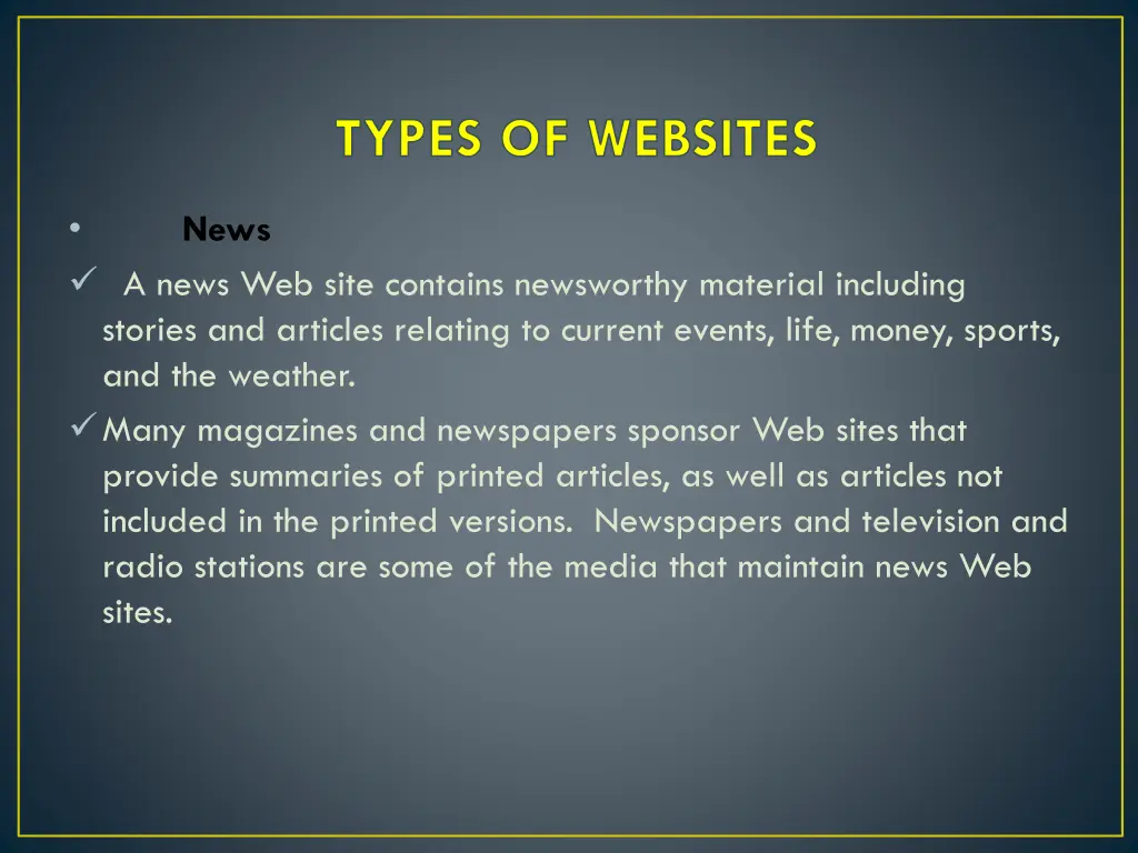 types of websites 1