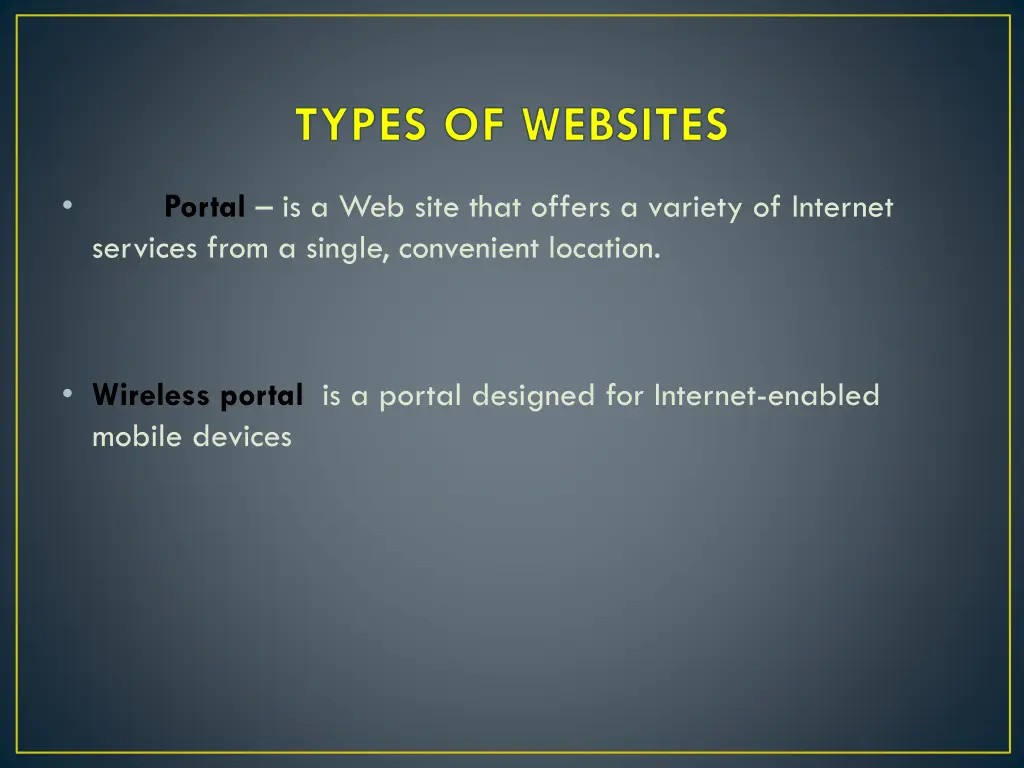 types of websites