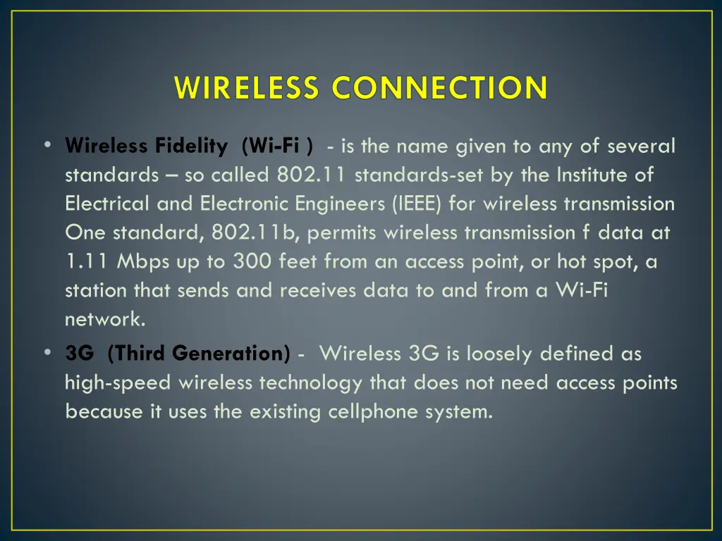 wireless connection