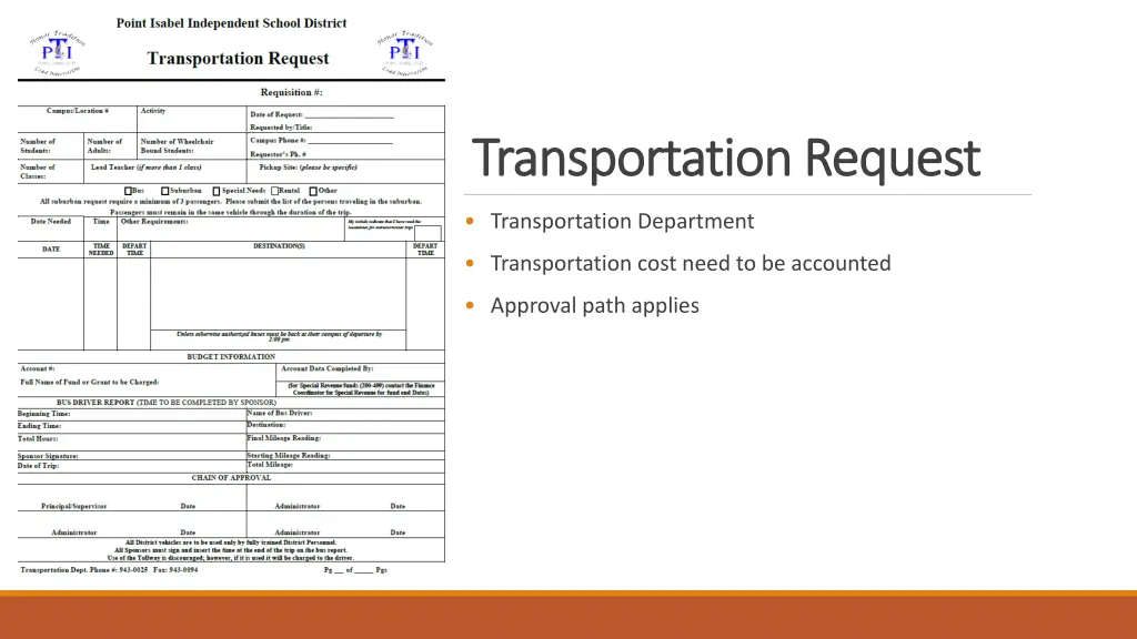 transportation request transportation request