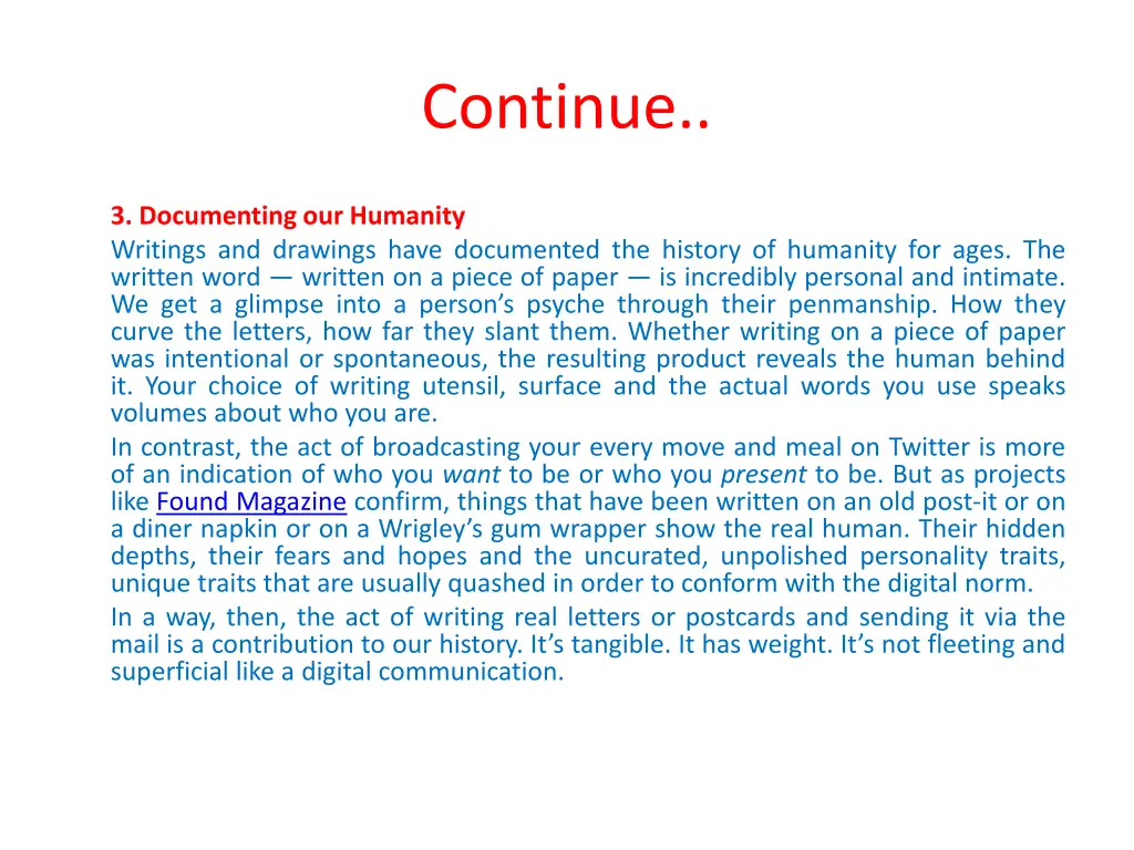 continue 1