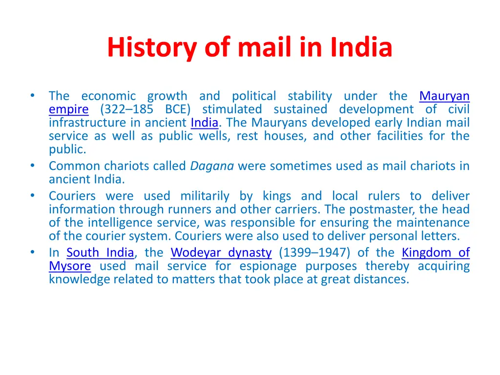 history of mail in india