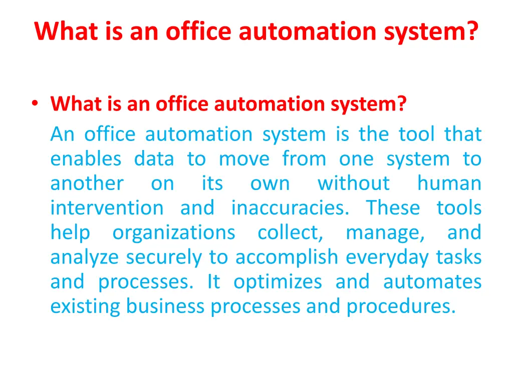 what is an office automation system