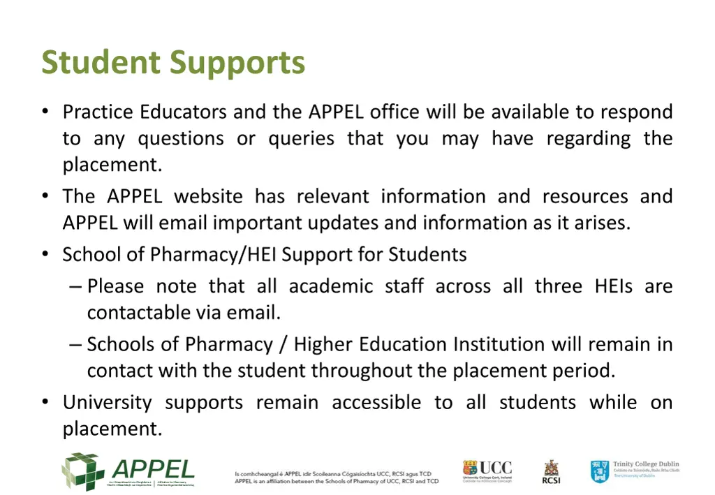 student supports