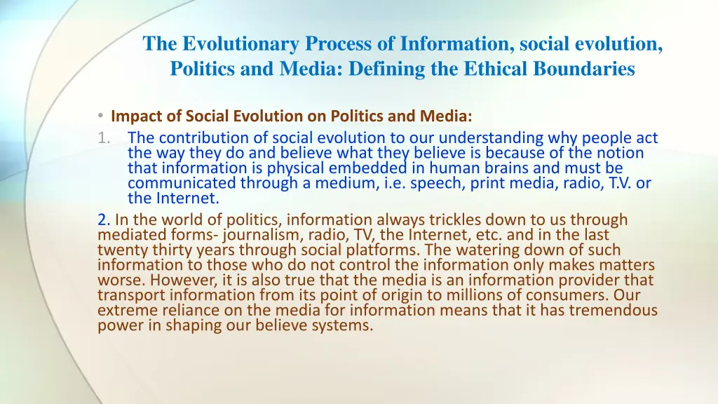 the evolutionary process of information social 10