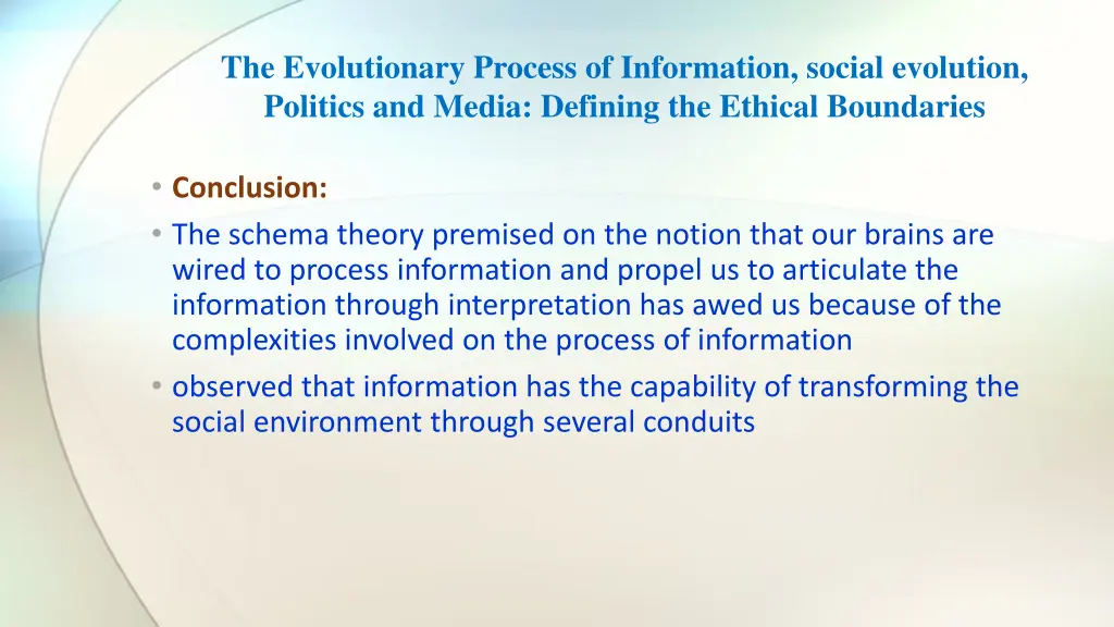 the evolutionary process of information social 11