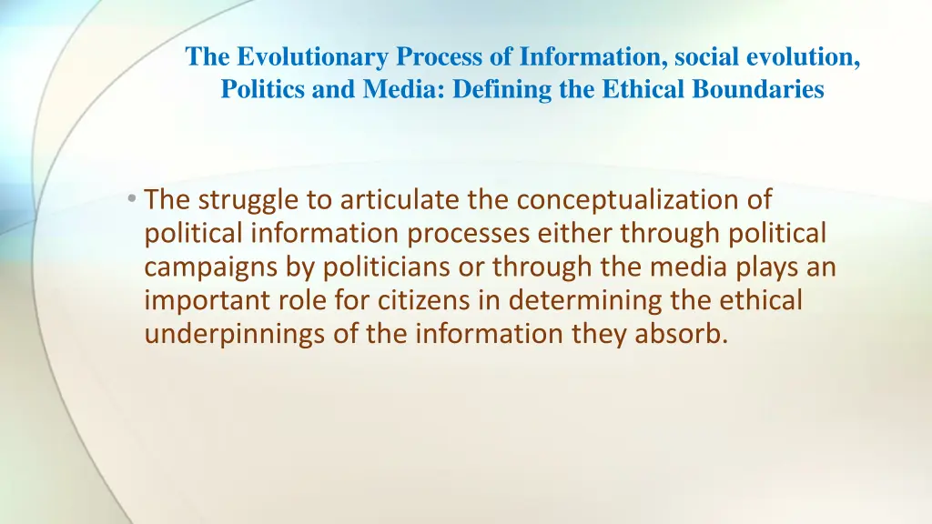 the evolutionary process of information social 13