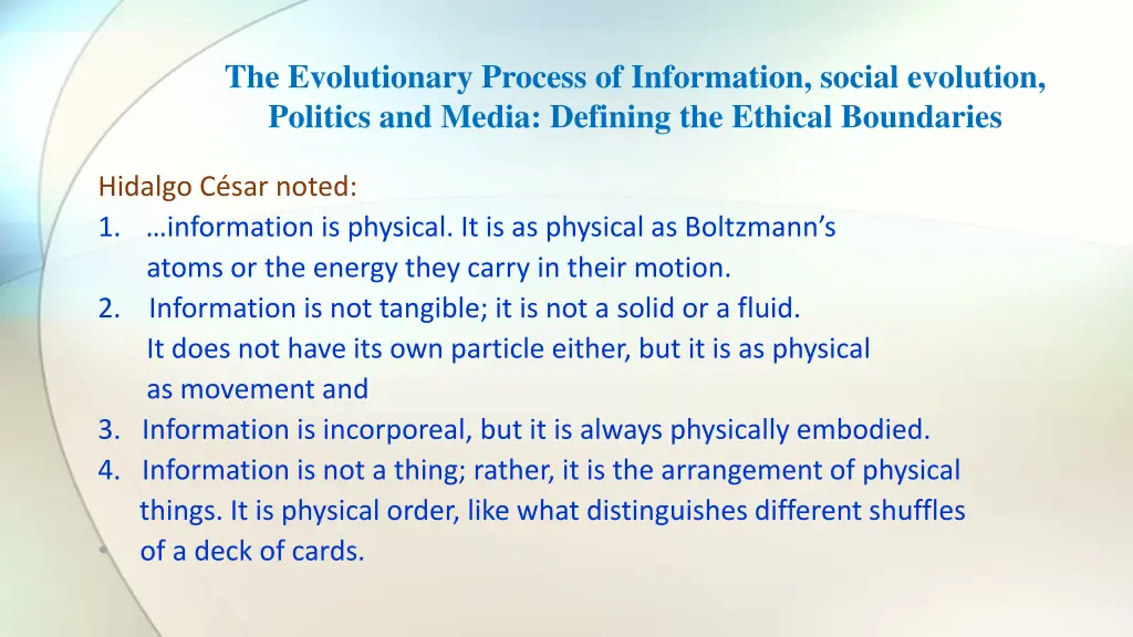 the evolutionary process of information social 2