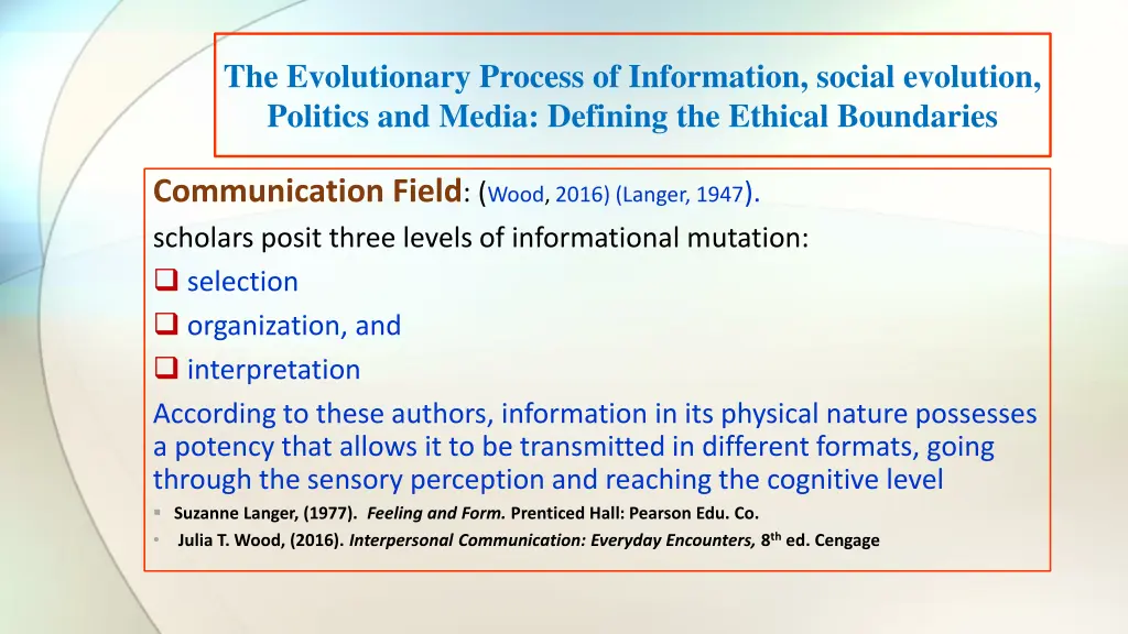 the evolutionary process of information social 4