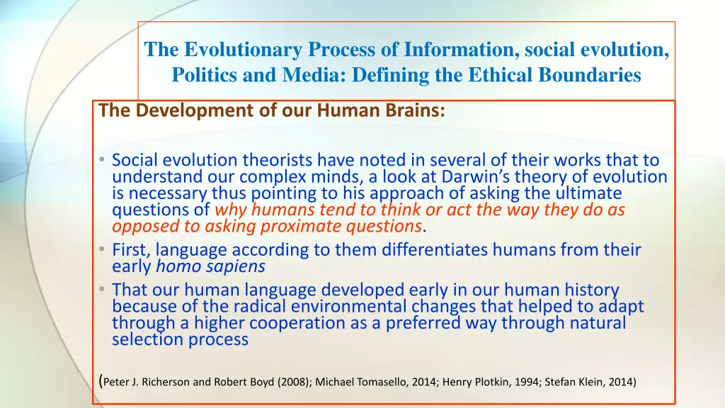 the evolutionary process of information social 5