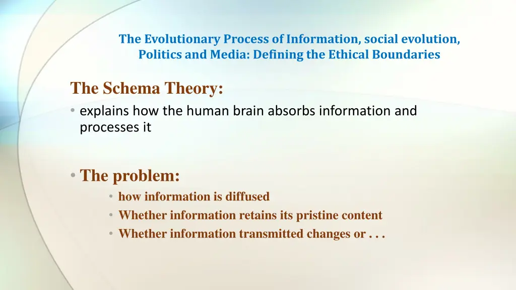 the evolutionary process of information social
