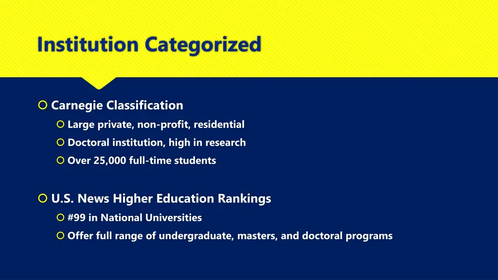 institution categorized