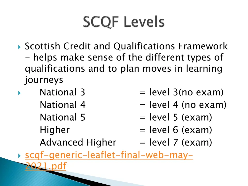 scottish credit and qualifications framework