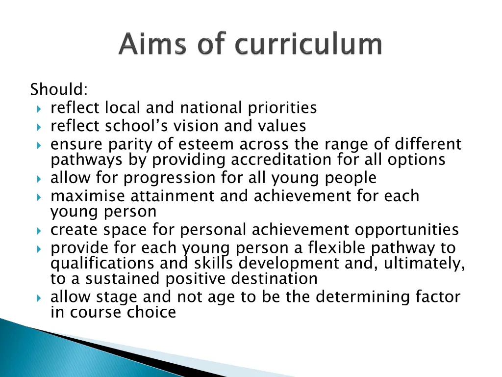 should reflect local and national priorities