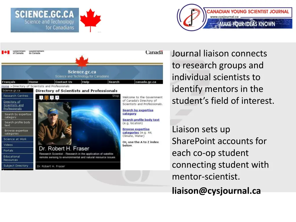 journal liaison connects to research groups
