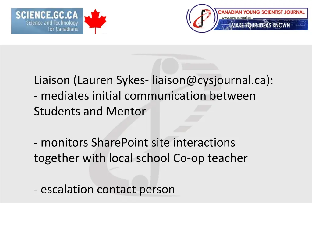 liaison lauren sykes liaison@cysjournal