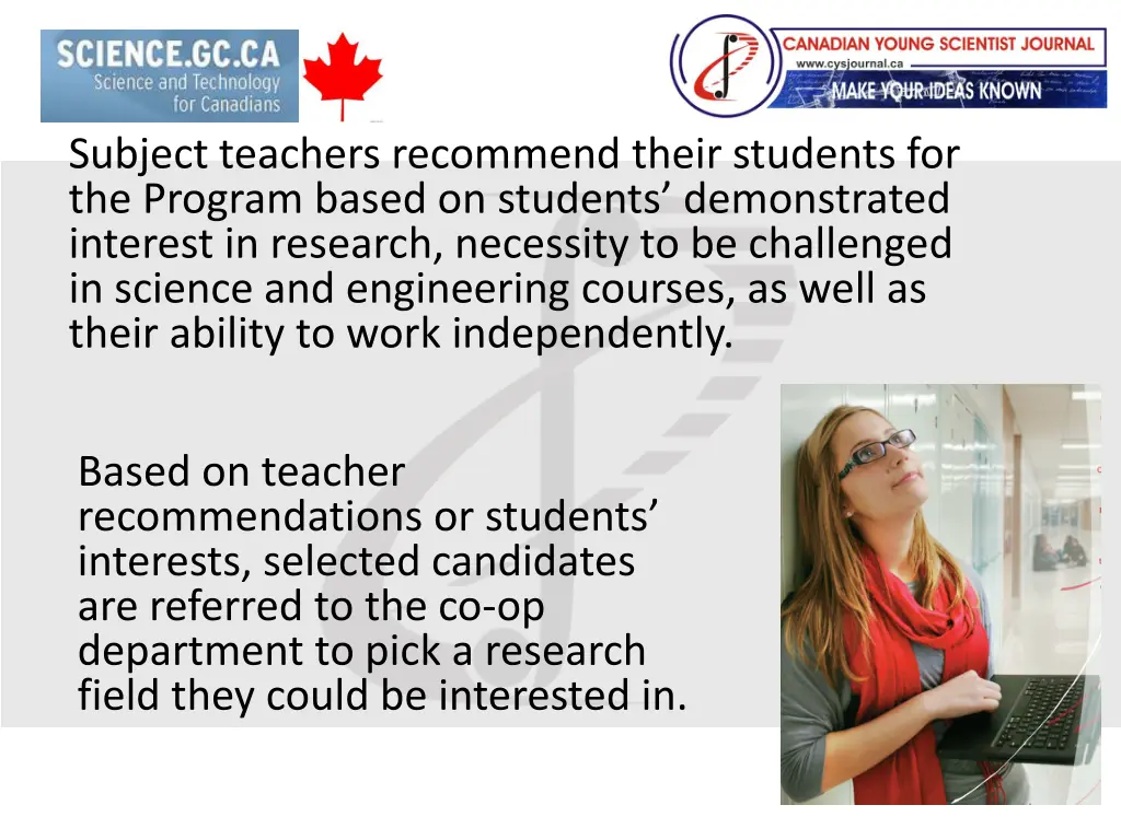subject teachers recommend their students