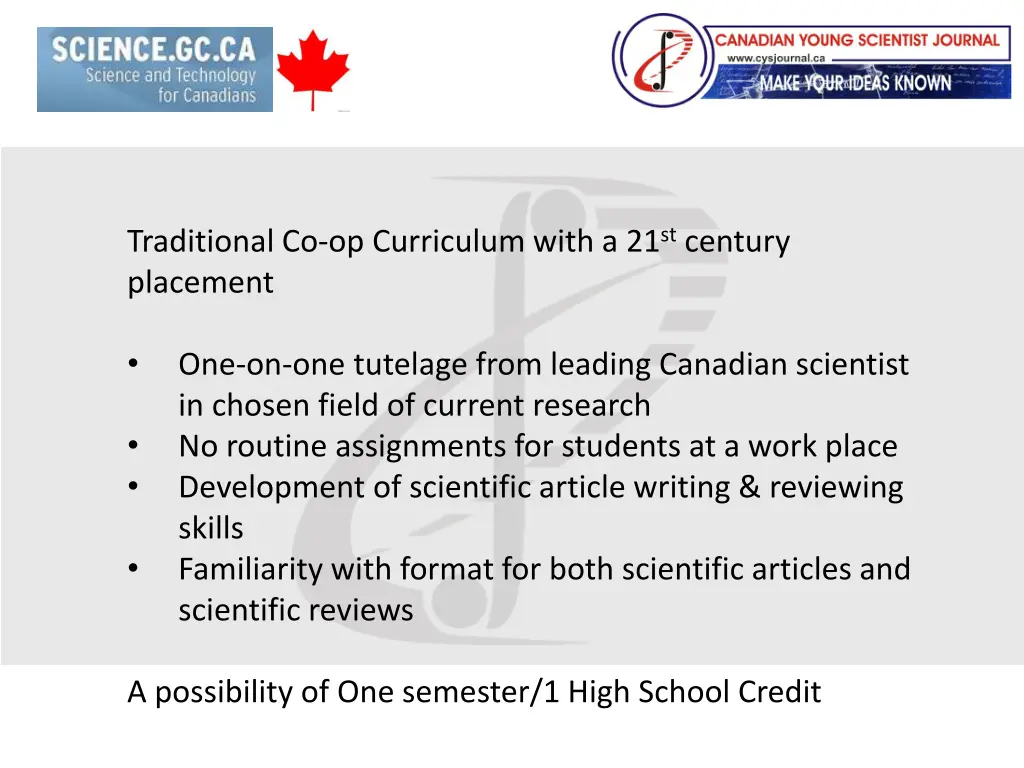 traditional co op curriculum with a 21 st century