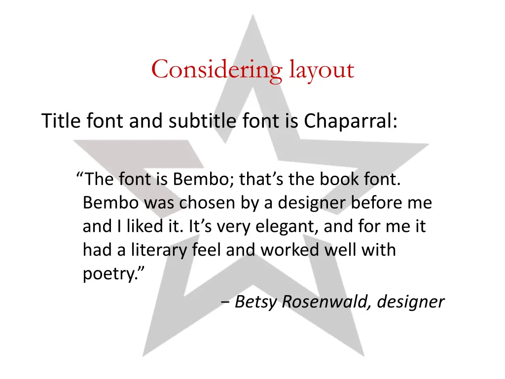 considering layout