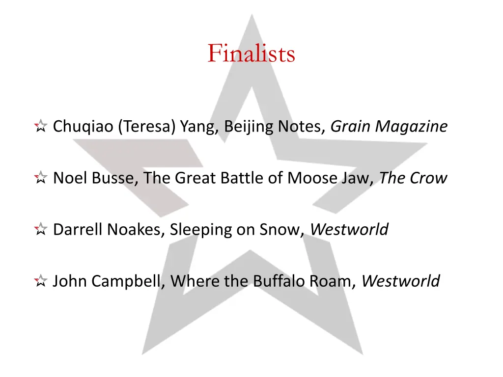 finalists