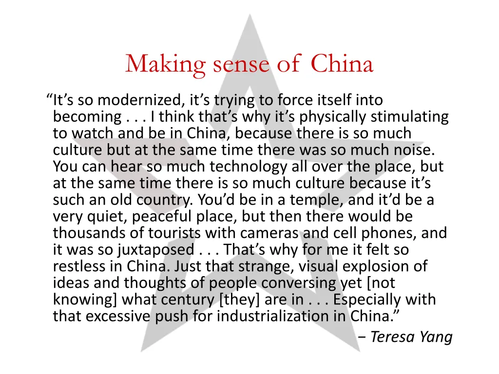 making sense of china