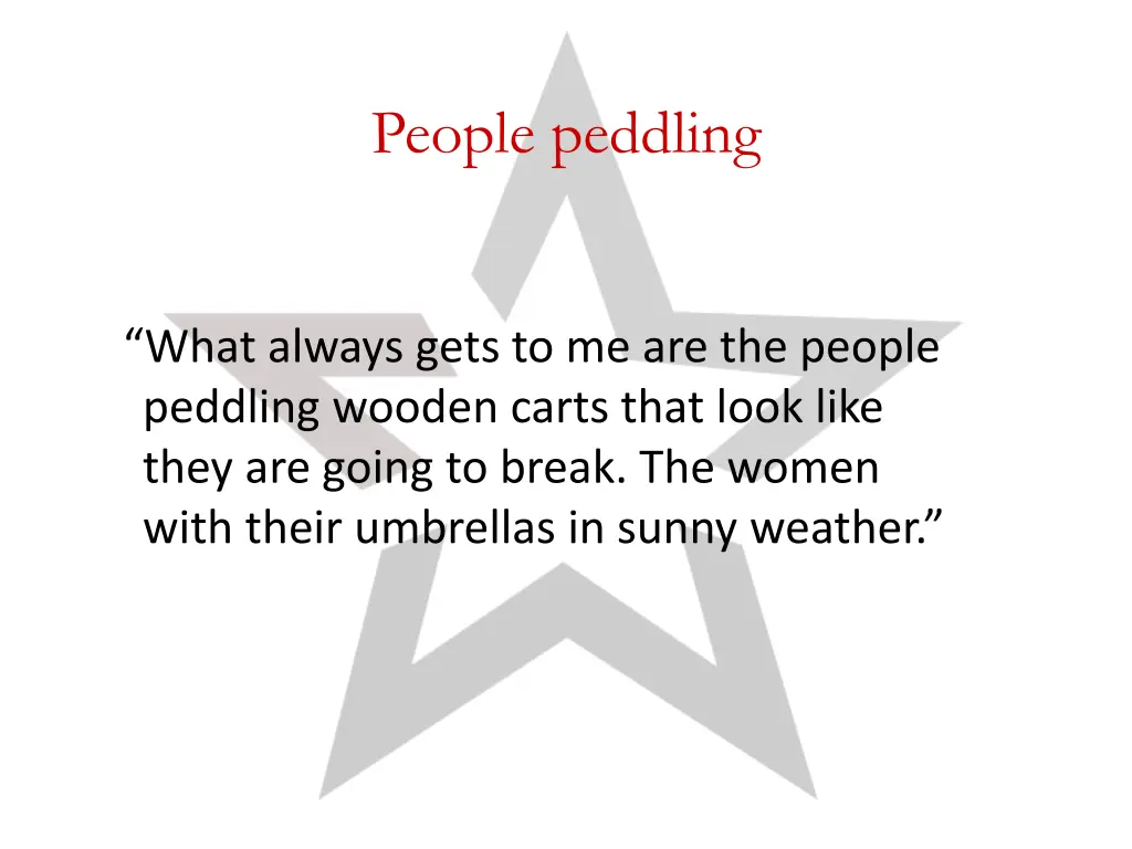 people peddling