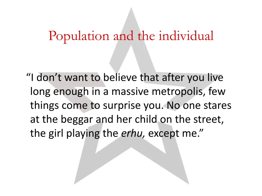 population and the individual