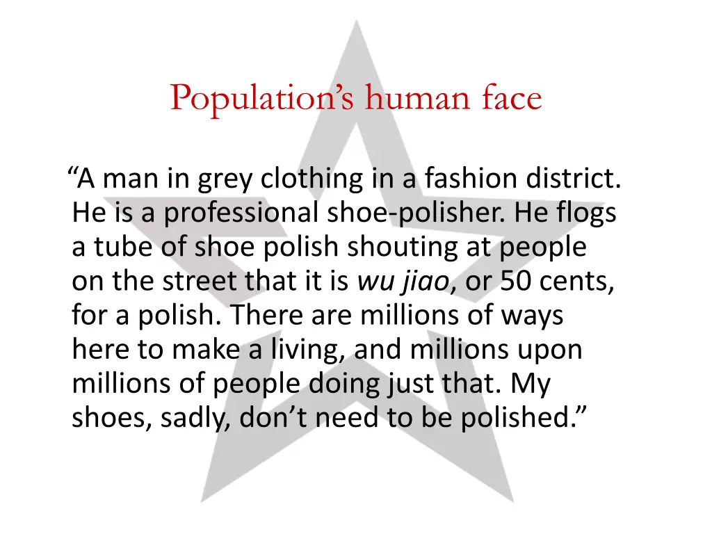 population s human face