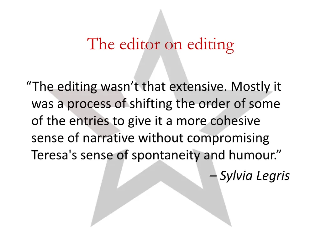 the editor on editing
