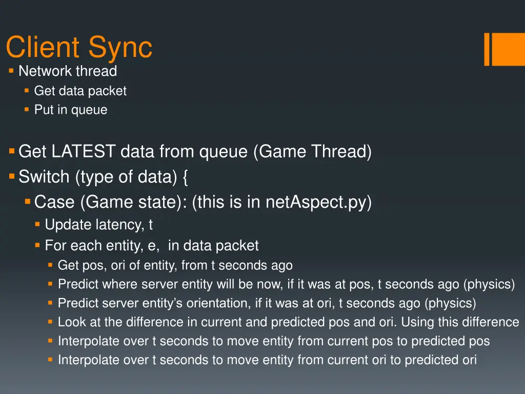 client sync network thread get data packet