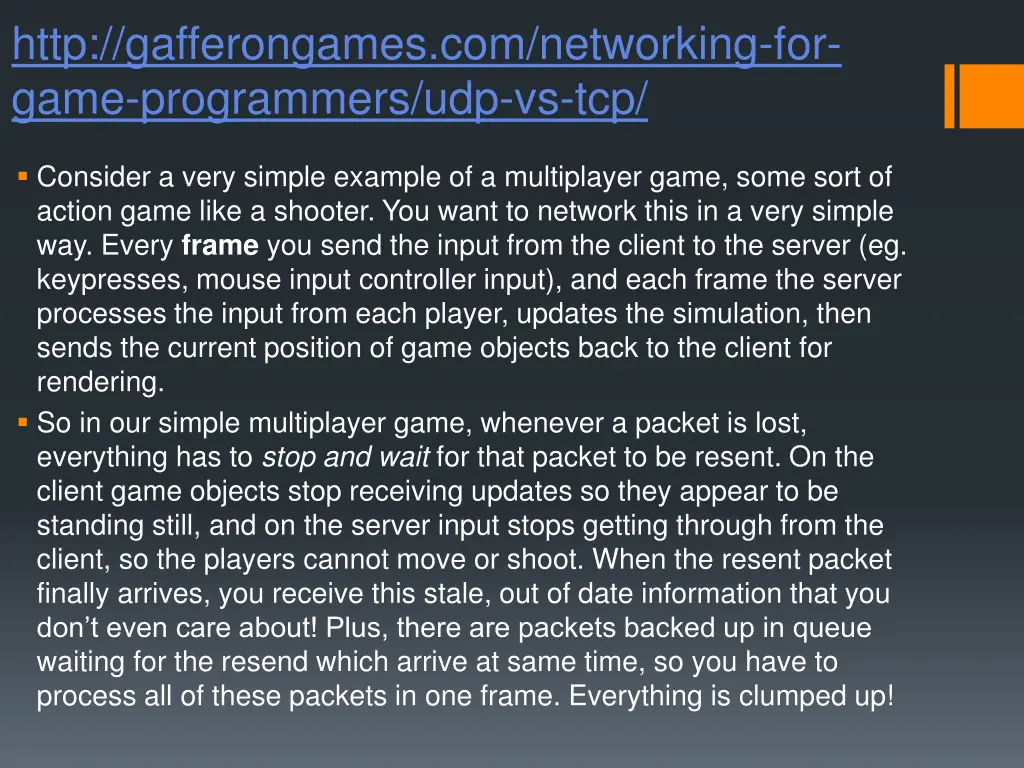 http gafferongames com networking for game