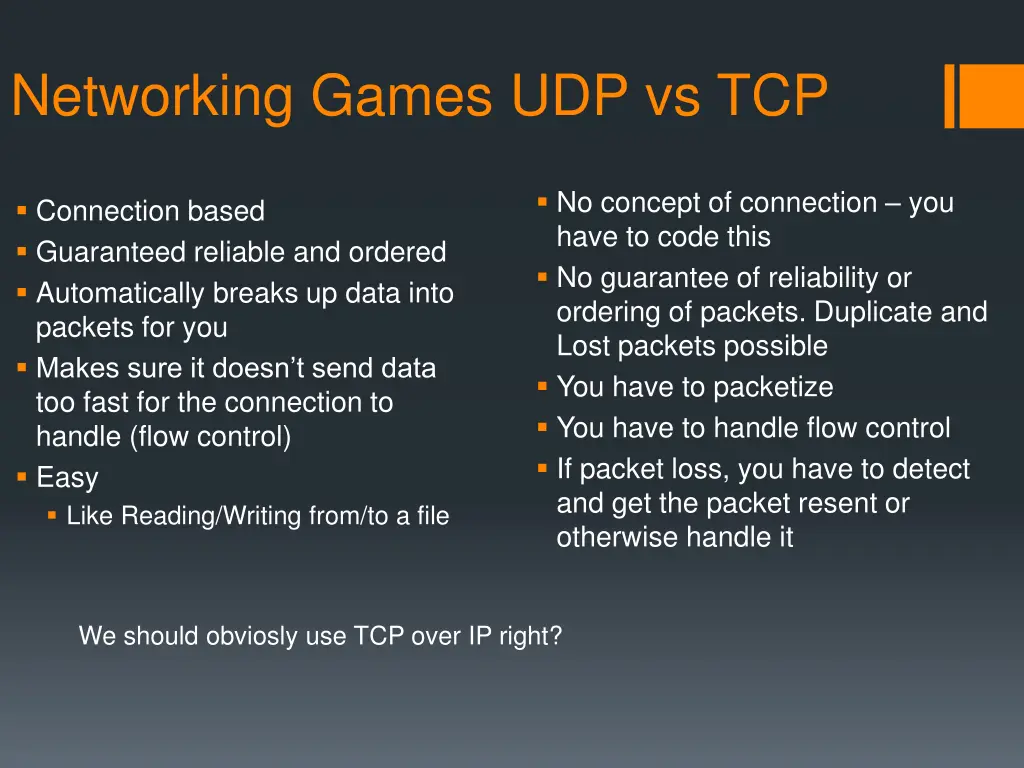networking games udp vs tcp