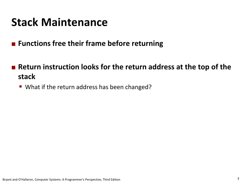stack maintenance