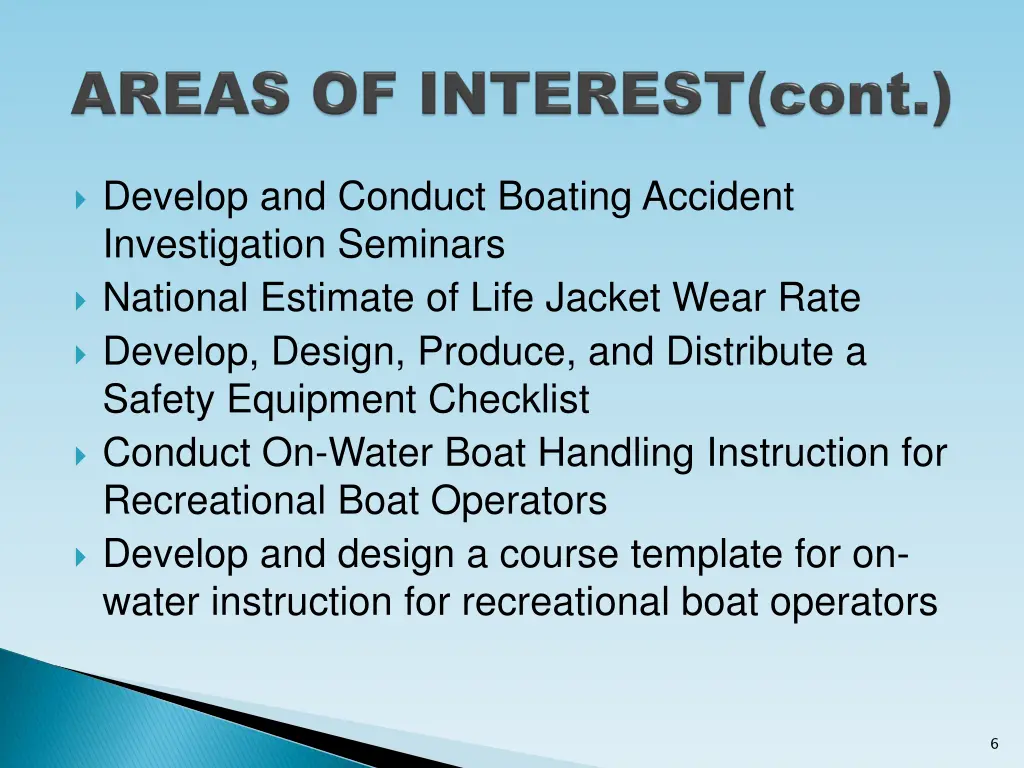 develop and conduct boating accident