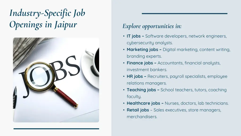 industry specific job openings in jaipur