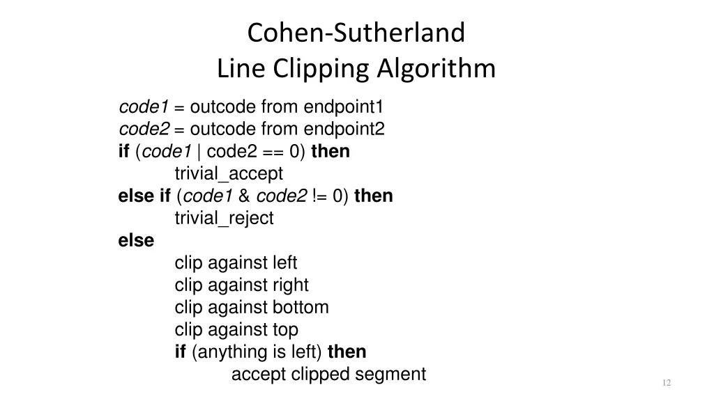 cohen sutherland line clipping algorithm