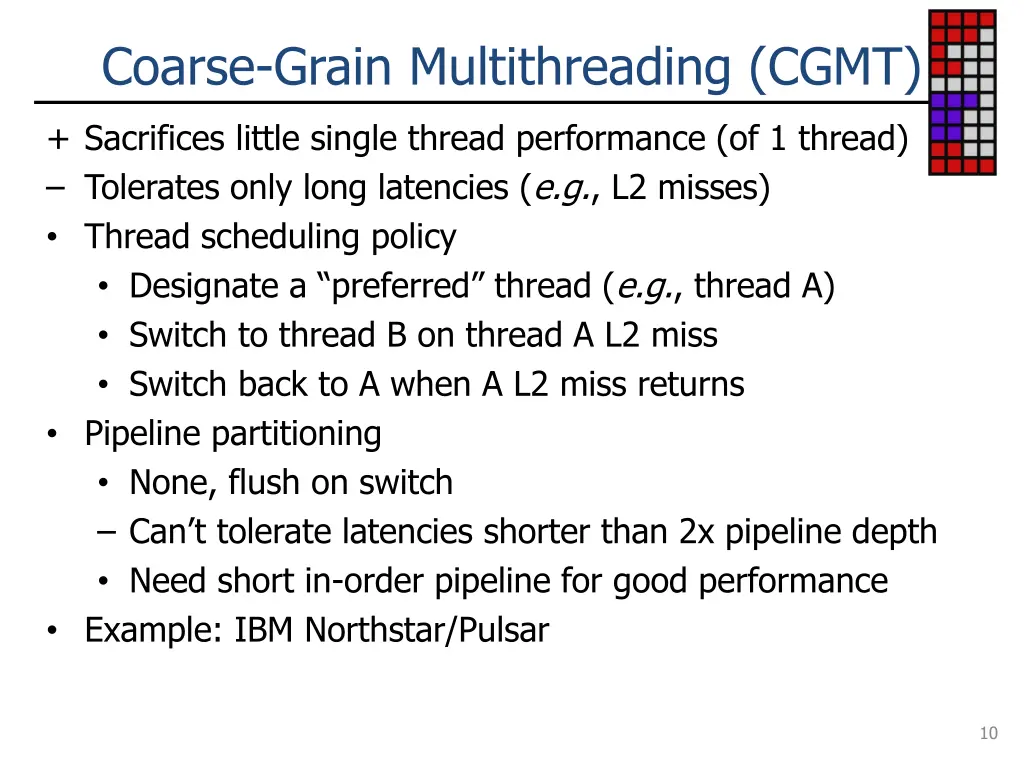 coarse grain multithreading cgmt
