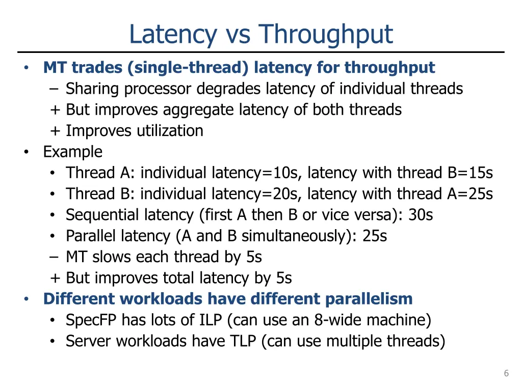 latency vs throughput