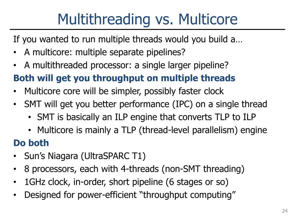multithreading vs multicore