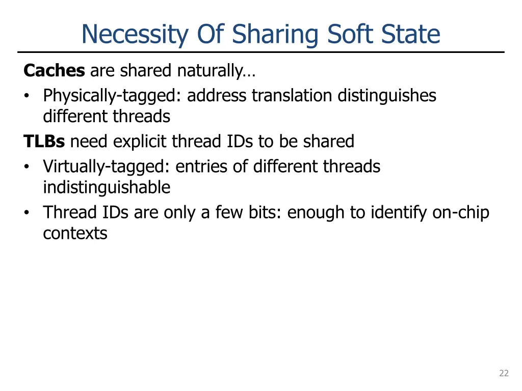necessity of sharing soft state