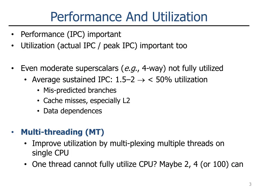 performance and utilization