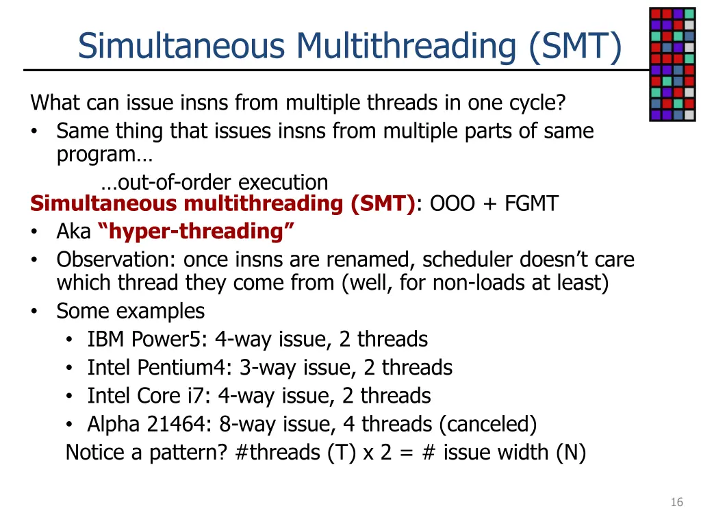 simultaneous multithreading smt